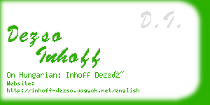 dezso inhoff business card